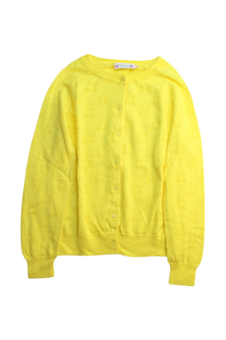 A Yellow Cardigans from Bonpoint in size 12Y for girl. (Front View)