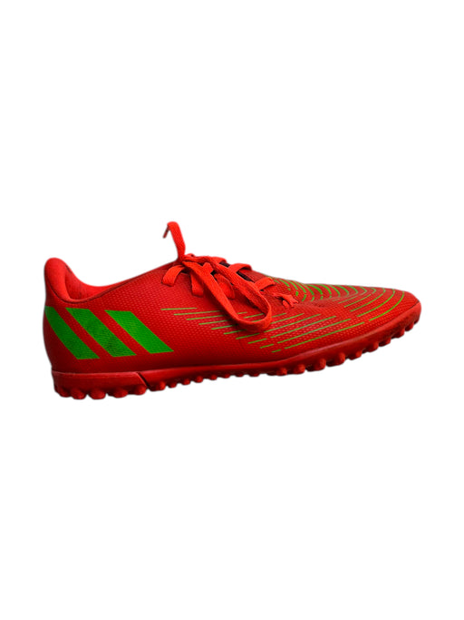 A Red Cleats/Soccer Shoes from Adidas in size 10Y for boy. (Front View)
