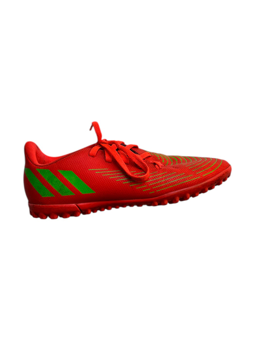 A Red Cleats/Soccer Shoes from Adidas in size 10Y for boy. (Front View)
