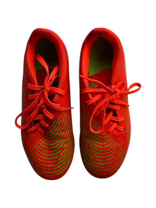 A Red Cleats/Soccer Shoes from Adidas in size 10Y for boy. (Back View)