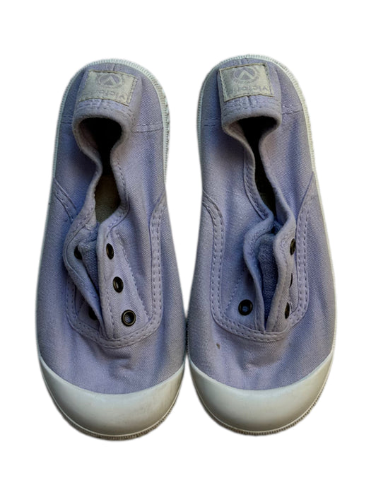 A Blue Slip Ons from Victoria in size 5T for girl. (Back View)