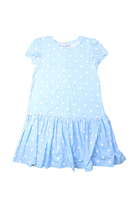 A Blue Short Sleeve Dresses from Monnalisa in size 8Y for girl. (Front View)