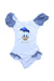 A Blue Swimsuits from Monnalisa in size 8Y for girl. (Front View)