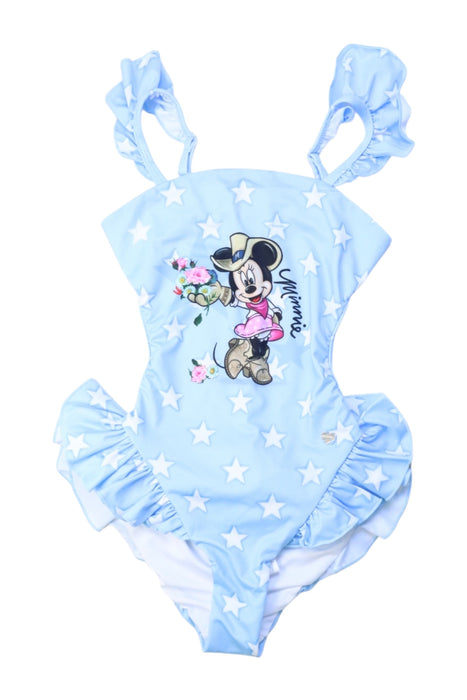 A Blue Swimsuits from Monnalisa in size 8Y for girl. (Front View)
