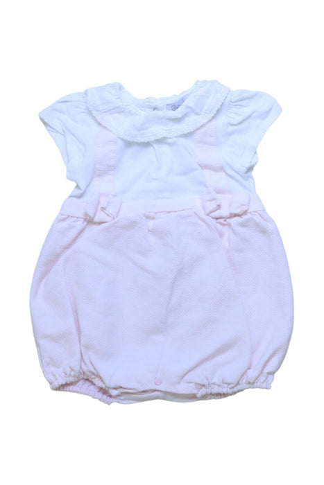 A White Short Sleeve Rompers from Patachou in size 6-12M for girl. (Front View)