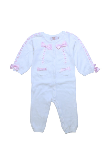 A White Long Sleeve Rompers from Caramelo Kids in size 3-6M for girl. (Front View)