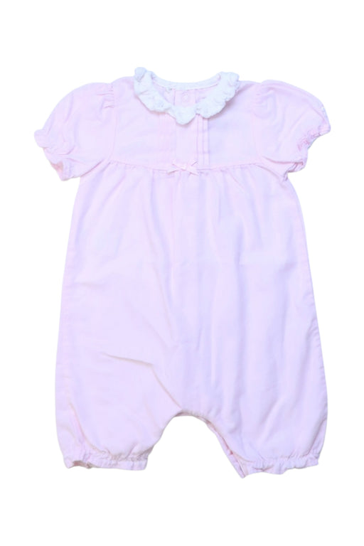 A Pink Short Sleeve Rompers from Emile et Rose in size 3-6M for girl. (Front View)
