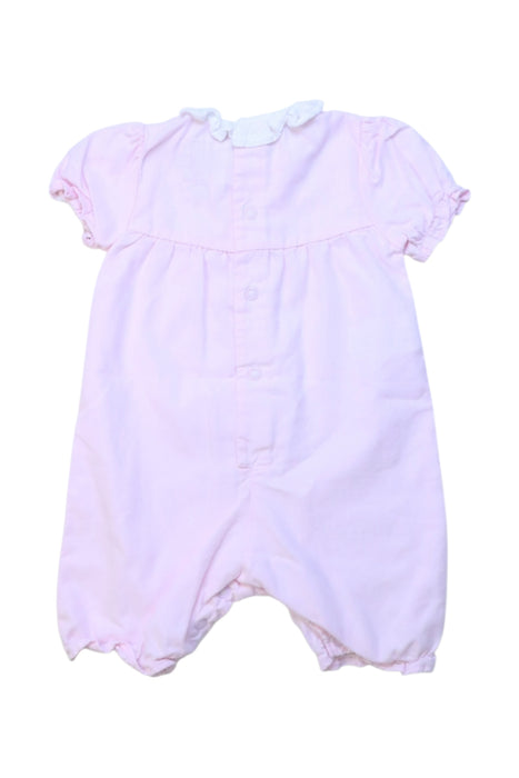 A Pink Short Sleeve Rompers from Emile et Rose in size 3-6M for girl. (Back View)