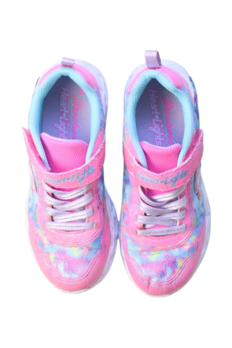 A Multicolour Sneakers from Skechers in size 7Y for girl. (Back View)