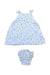 A White Dress Sets from Coco Moon in size 6-12M for girl. (Back View)