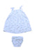A White Dress Sets from Coco Moon in size 6-12M for girl. (Back View)