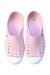 A Pink Slip Ons from Native Shoes in size 7Y for girl. (Back View)