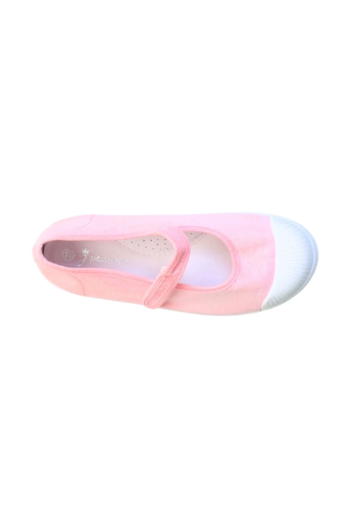 A Pink Flats from Jacadi in size 7Y for girl. (Front View)