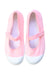 A Pink Flats from Jacadi in size 7Y for girl. (Back View)