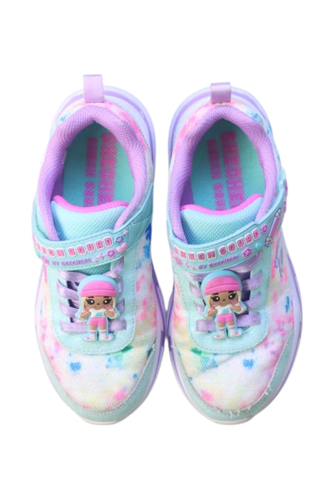 A Multicolour Sneakers from Skechers in size 7Y for girl. (Back View)