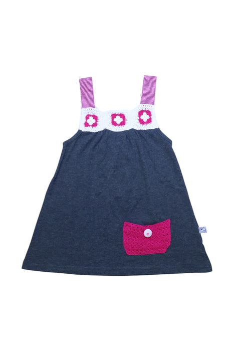 A Navy Sleeveless Dresses from and the little dog laughed in size 12-18M for girl. (Front View)