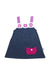 A Navy Sleeveless Dresses from and the little dog laughed in size 12-18M for girl. (Front View)