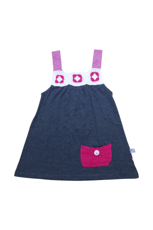 A Navy Sleeveless Dresses from and the little dog laughed in size 12-18M for girl. (Front View)