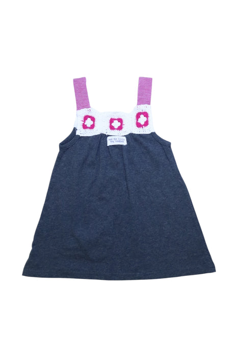 A Navy Sleeveless Dresses from and the little dog laughed in size 12-18M for girl. (Back View)