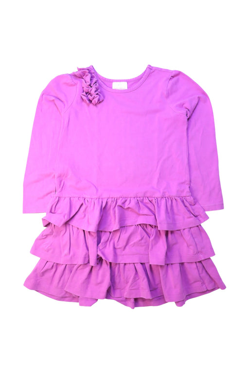 A Purple Long Sleeve Dresses from Hanna Andersson in size 5T for girl. (Front View)