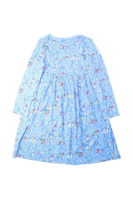 A Blue Long Sleeve Dresses from Cath Kids London in size 8Y for girl. (Back View)