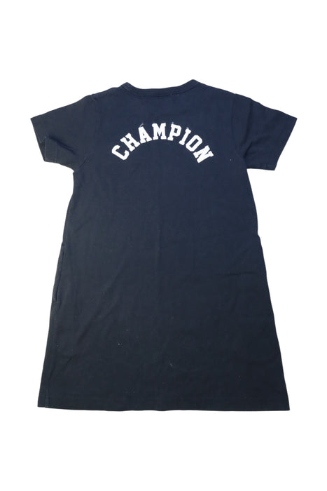 A Navy Short Sleeve Dresses from Champion in size 7Y for girl. (Back View)