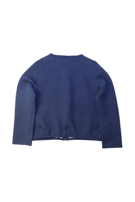 A Navy Zippered Sweatshirts from Petit Bateau in size 6T for girl. (Back View)