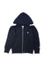 A Navy Zippered Sweatshirts from Champion in size 7Y for girl. (Front View)