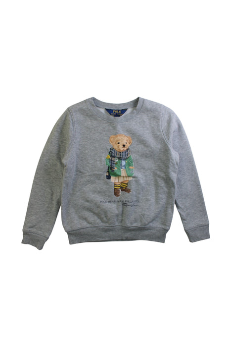 A Grey Crewneck Sweatshirts from Polo Ralph Lauren in size 6T for girl. (Front View)