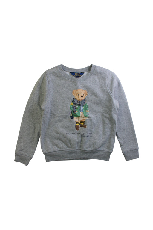 A Grey Crewneck Sweatshirts from Polo Ralph Lauren in size 6T for girl. (Front View)