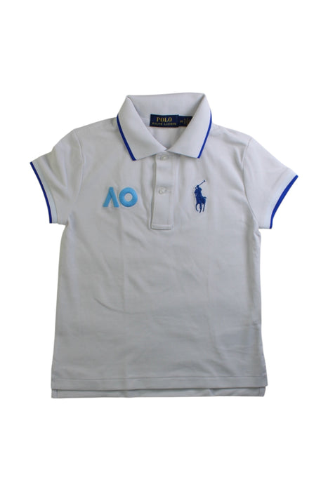 A White Short Sleeve Polos from Polo Ralph Lauren in size 6T for boy. (Front View)