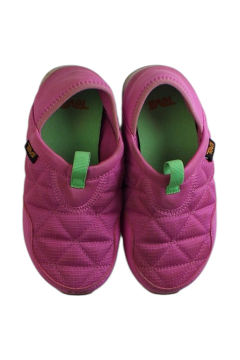 A Pink Slip Ons from Teva in size 5T for girl. (Back View)