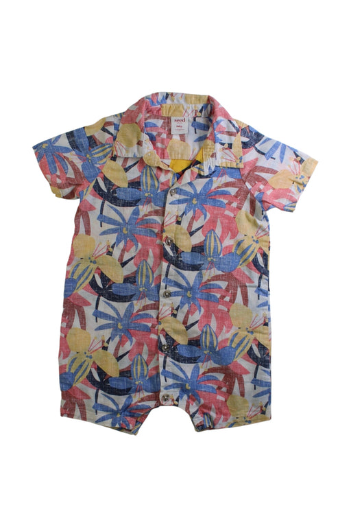 A Multicolour Short Sleeve Rompers from Seed in size 12-18M for boy. (Front View)