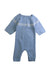 A Blue Long Sleeve Jumpsuits from Jacadi in size 3-6M for neutral. (Front View)