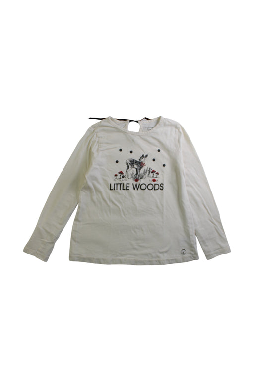 A White Long Sleeve Tops from Little Akiabara in size 6T for girl. (Front View)