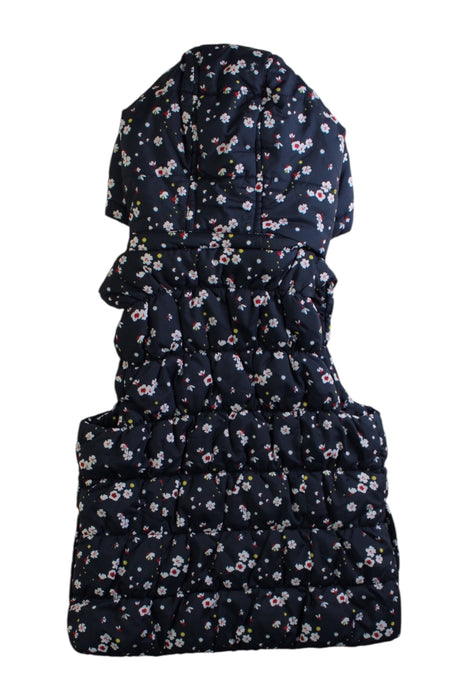 A Navy Outerwear Vests from Petit Bateau in size 6T for girl. (Back View)