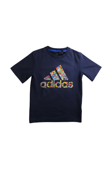 A Navy Short Sleeve T Shirts from Adidas in size 7Y for boy. (Front View)