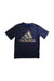 A Navy Short Sleeve T Shirts from Adidas in size 7Y for boy. (Front View)