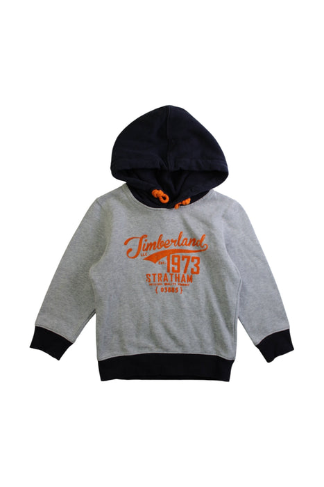 A Grey Hooded Sweatshirts from Timberland in size 4T for boy. (Front View)