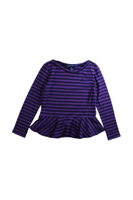 A Purple Long Sleeve Tops from Ralph Lauren in size 6T for girl. (Front View)