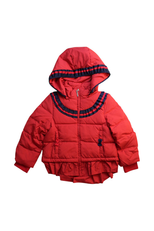A Red Puffer/Quilted Coats & Outerwear from Nicholas & Bears in size 4T for girl. (Front View)