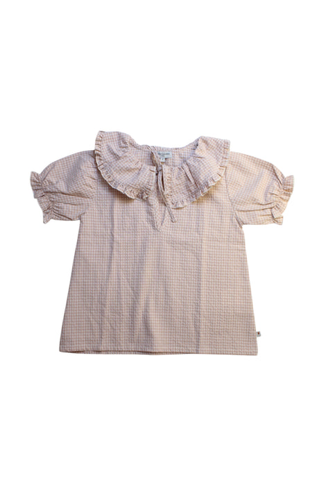 A Beige Short Sleeve Tops from Petite Lucette in size 8Y for girl. (Front View)