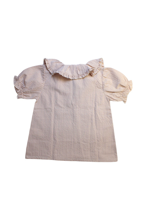 A Beige Short Sleeve Tops from Petite Lucette in size 8Y for girl. (Back View)