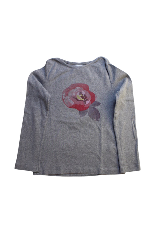 A Grey Long Sleeve Tops from Petit Bateau in size 8Y for girl. (Front View)