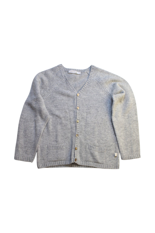 A Grey Cardigans from Les Enfantines in size 6T for girl. (Front View)