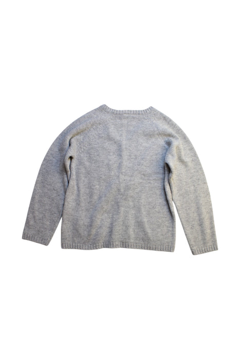 A Grey Cardigans from Les Enfantines in size 6T for girl. (Back View)