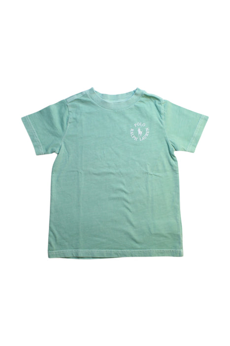 A Teal Short Sleeve T Shirts from Polo Ralph Lauren in size 4T for boy. (Front View)