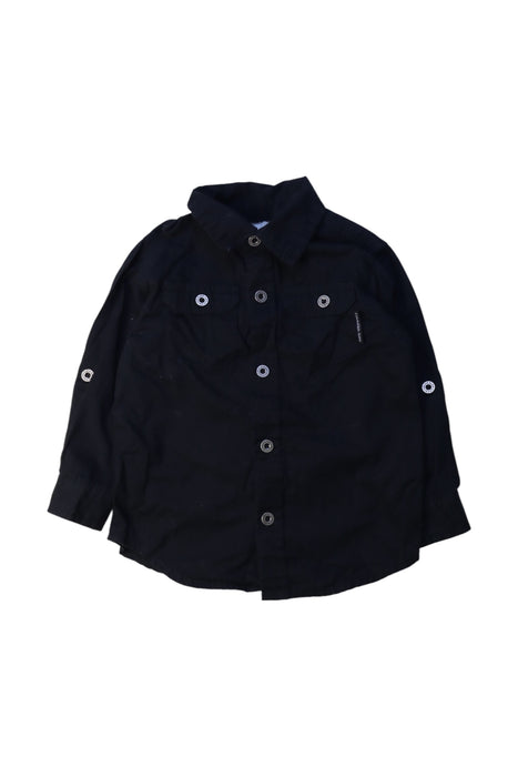 A Black Long Sleeve Shirts from Calvin Klein in size 12-18M for boy. (Front View)
