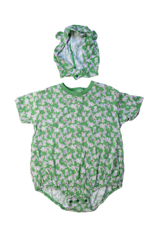 A Green Short Sleeve Rompers from Balabala in size 18-24M for girl. (Front View)