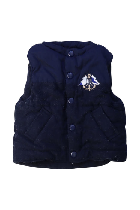 A Navy Outerwear Vests from Jacadi in size 12-18M for boy. (Front View)
